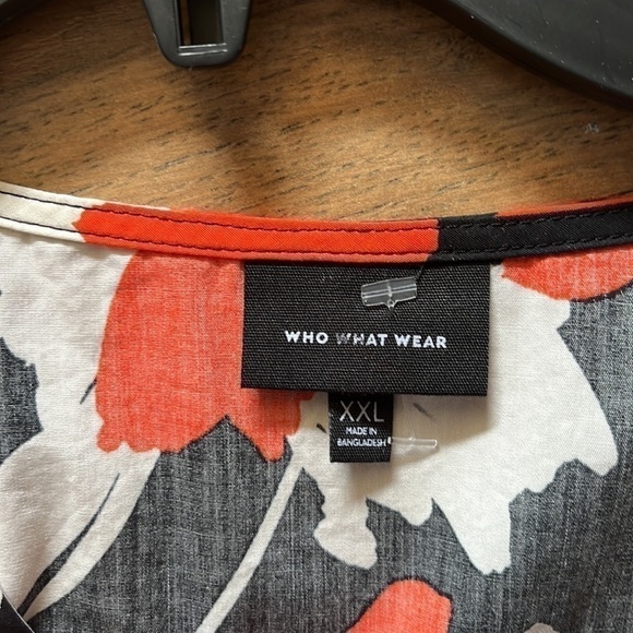 Who What Wear Women's Long Sleeve Orange Tulip Blouse Size XXL - Picture 2 of 3